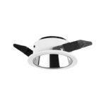 Marco Empotrable Antideslumbrante Circular Ø90 mm de 36 mm Blanco con interior plateado