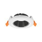 Marco Empotrable Antideslumbrante Circular Ø89 mm de 32 mm Blanco con interior negro