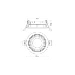 Marco Empotrable Antideslumbrante Circular Ø90 mm de 56 mm Blanco con interior plateado - Image 2