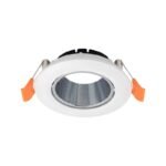 Marco Empotrable Antideslumbrante Circular Ø89 mm de 32 mm Blanco con interior plateado
