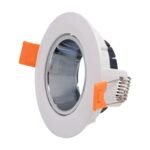 Marco Empotrable Antideslumbrante Circular Ø89 mm de 32 mm Blanco con interior plateado - Image 2