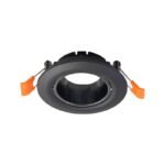Marco Empotrable Antideslumbrante Circular Ø89 mm de 32 mm Negro con interior plateado