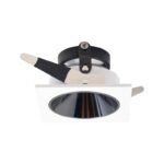 Marco Empotrable Antideslumbrante Cuadrado 93 × 93 mm de 56 mm Blanco con interior negro