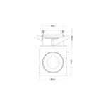 Marco Empotrable Antideslumbrante Cuadrado 93 × 93 mm de 56 mm Blanco con interior negro - Image 4