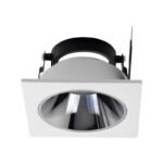 Marco Empotrable Antideslumbrante Cuadrado 93 × 93 mm de 56 mm Blanco con interior plateado