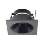 Marco Empotrable Antideslumbrante Cuadrado 93 × 93 mm de 56 mm Negro con interior negro