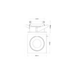 Marco Empotrable Antideslumbrante Cuadrado 93 × 93 mm de 56 mm Blanco con interior plateado - Image 4