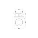 Marco Empotrable Antideslumbrante Cuadrado 93 × 93 mm de 56 mm Negro con interior negro - Image 4