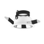 Marco Empotrable Antideslumbrante Circular Ø90 mm de 56 mm Blanco con interior plateado